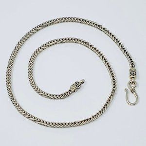 Sterling Silver 17 Inch Square Wheat Link Chain